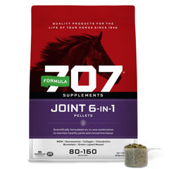 Formula 707 Joint 6in1 pellets closeup for palatable horse joint support.