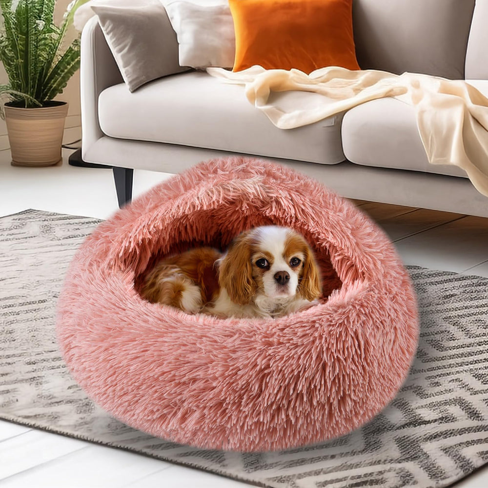 FORMYCATIE cat bed leather pink unboxing fluff can be quickly restored.