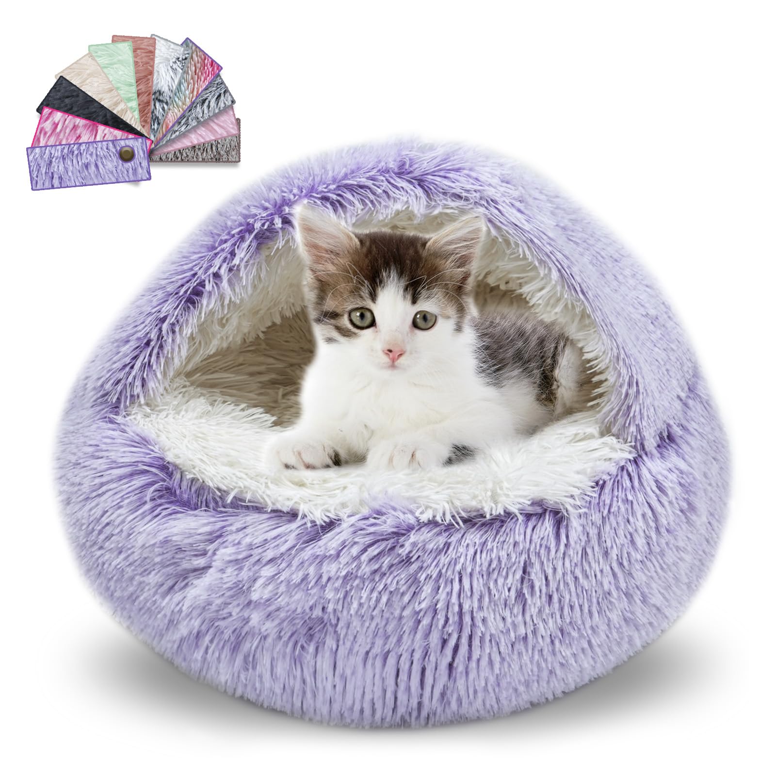 FORMYCATIE cat bed with cover cave plush nest design for cozy security.