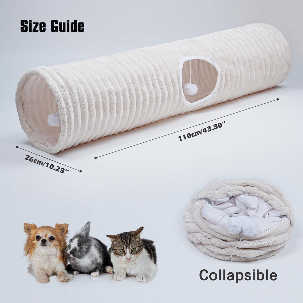 FORMYCATIE Cat Tunnel with hanging balls at entrances boosts batting and chasing games.