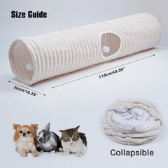 FORMYCATIE Cat Tunnel with hanging balls at entrances boosts batting and chasing games.
