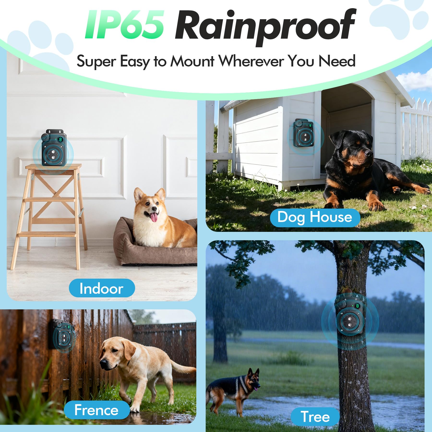 FORNIHE compact bark deterrent device blending with outdoor decor
