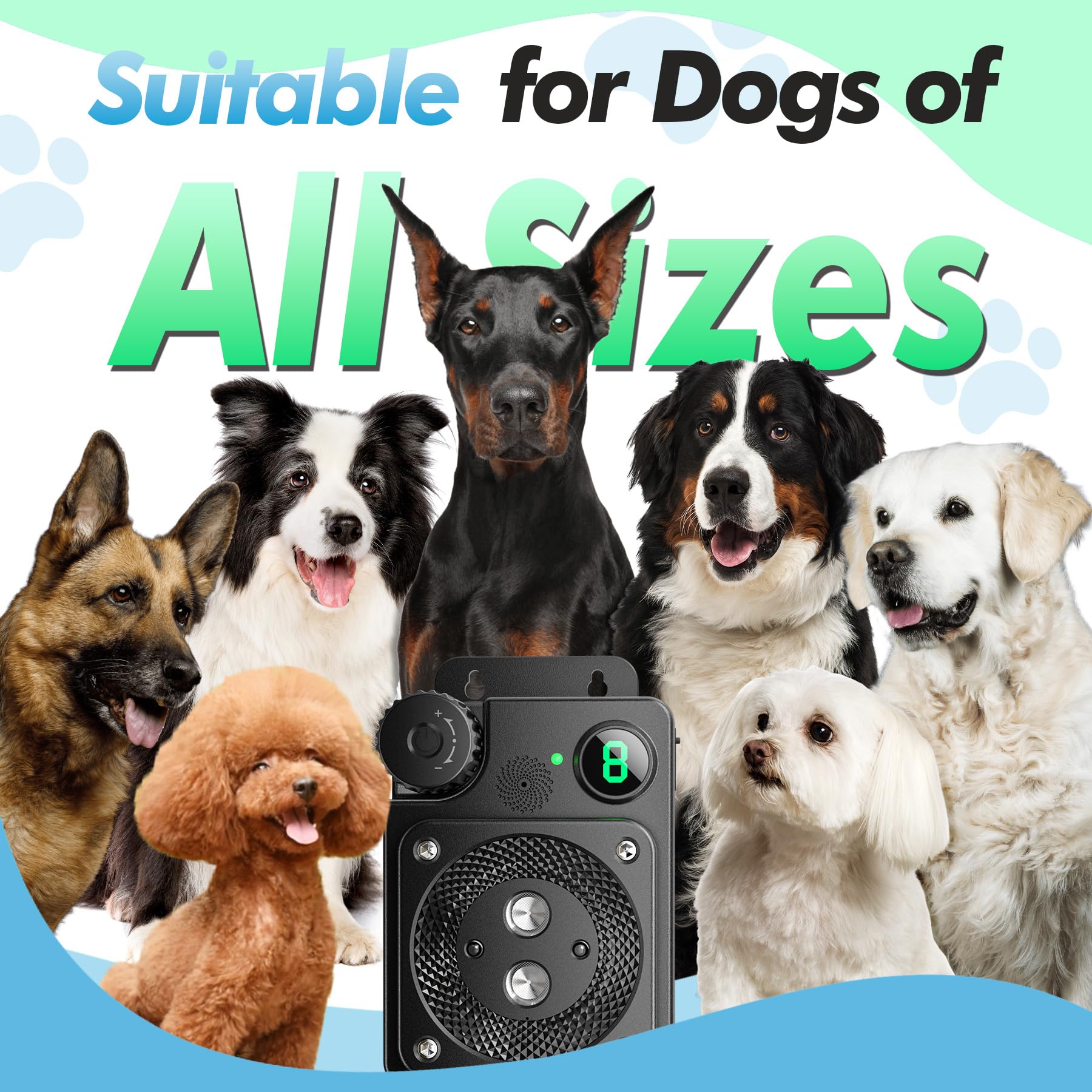 FORNIHE ultrasonic dog deterrent signaling safe cues for barking control