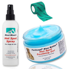 Forticept Maxi-Wash hotspot spray bottle demonstrates quick relief from itching.