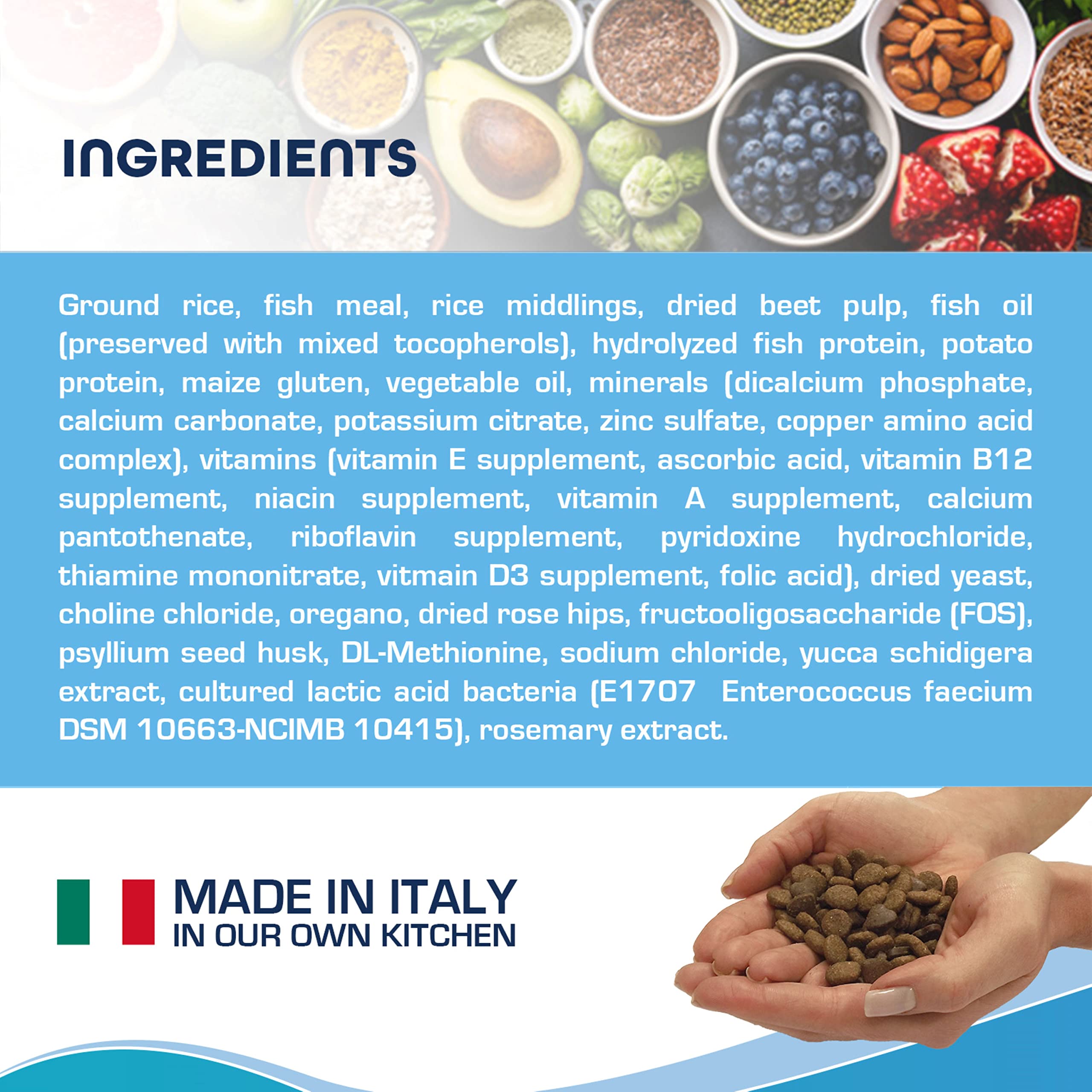 Forza10 Active Dry Intestinal label close-up emphasizes no corn, wheat, soy