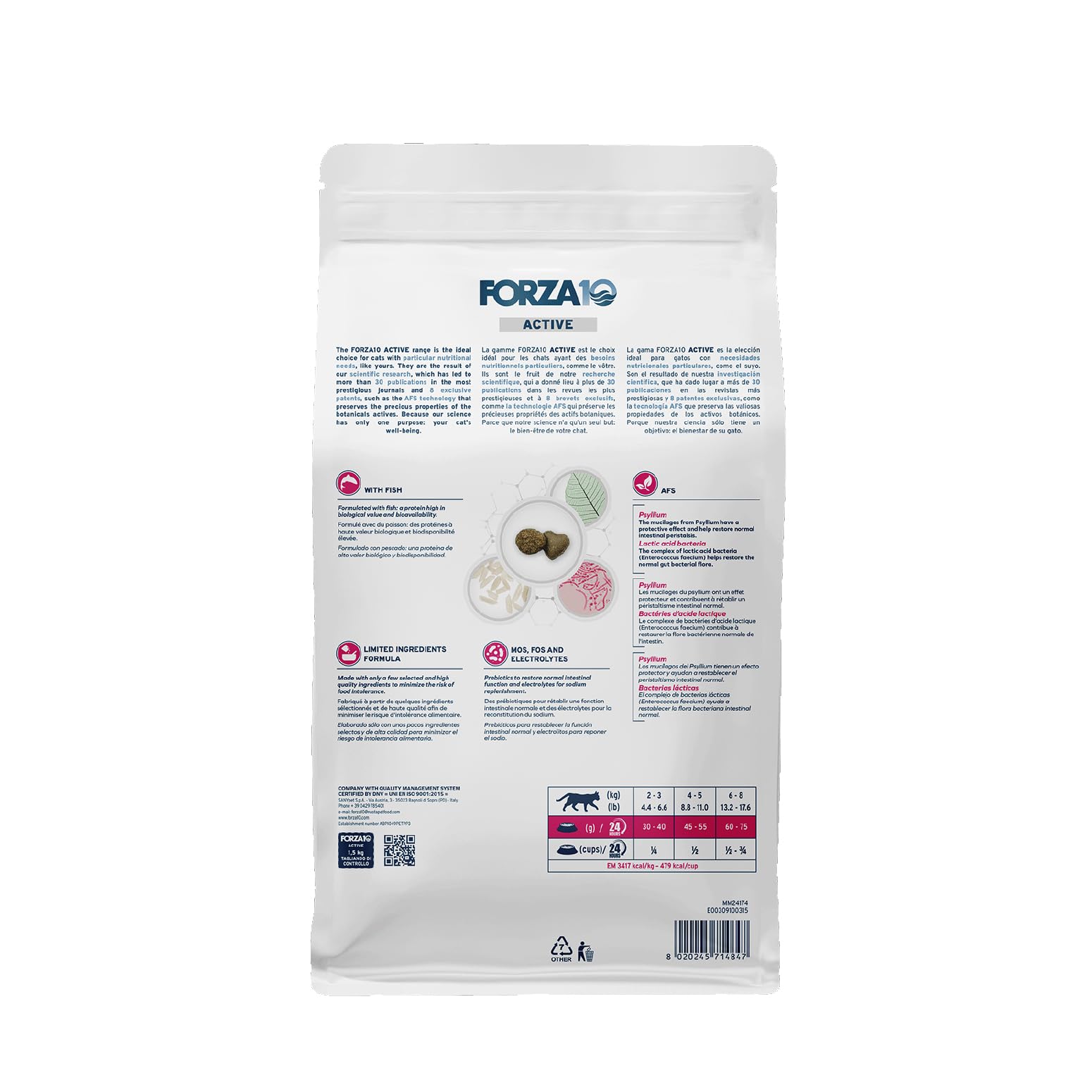 Forza10 cat food ingredients rose hips oregano highlighting digestive wellness