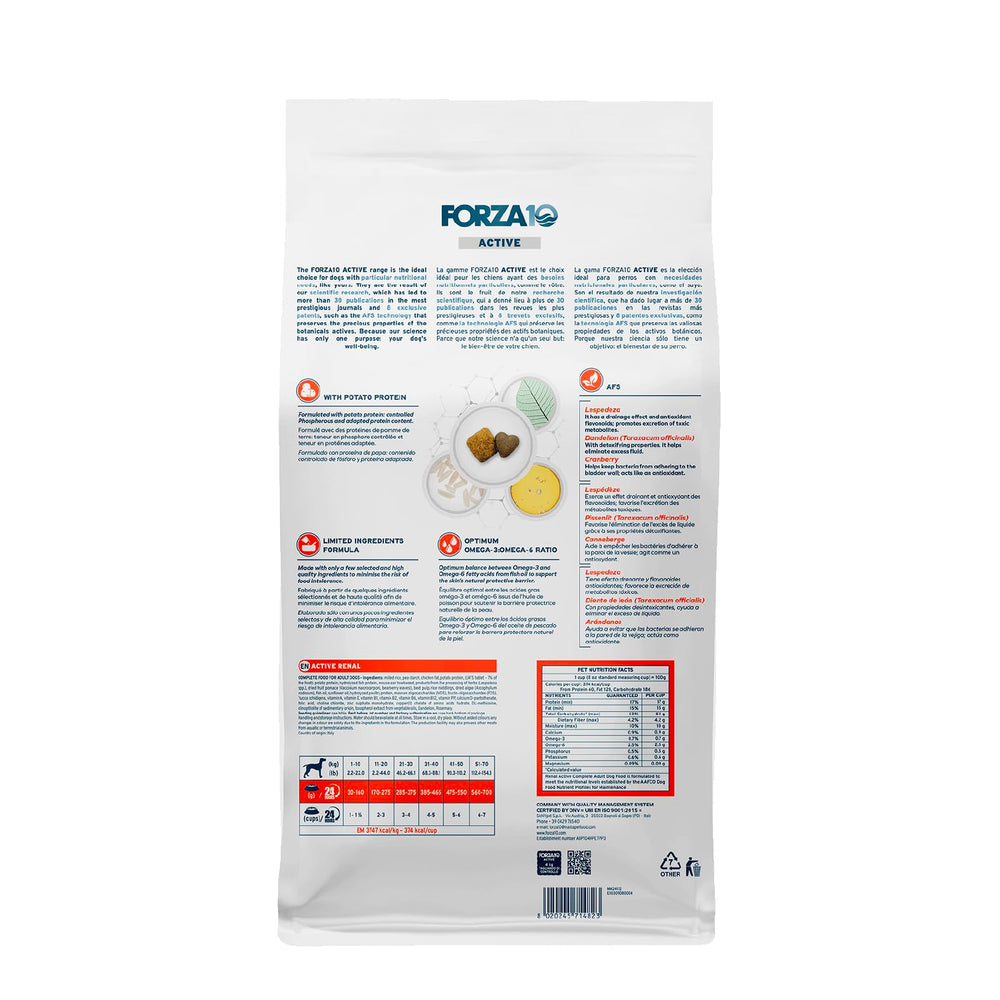 Forza10 dry dog food bowl serve showing hydrolyzed protein for sensitive dogs