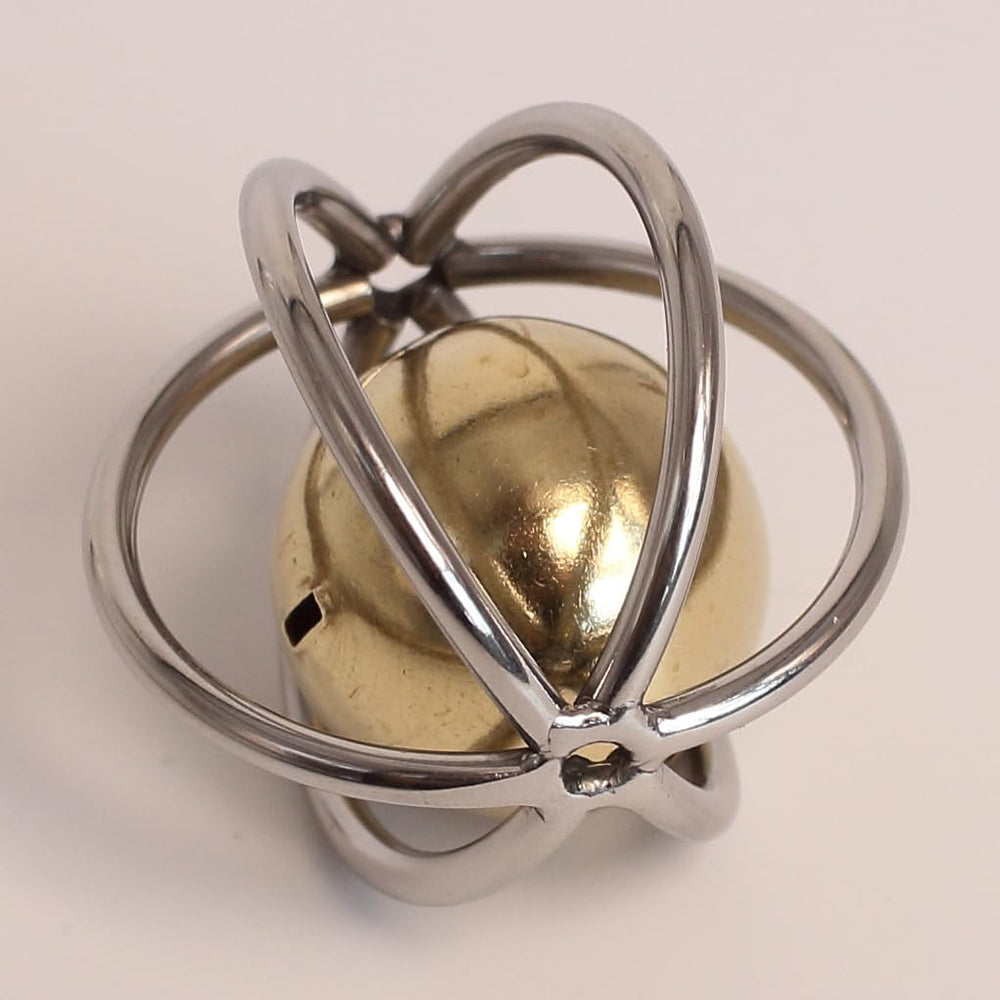 Fosrion brass bell inside foraging toy adds audible stimulation during play.