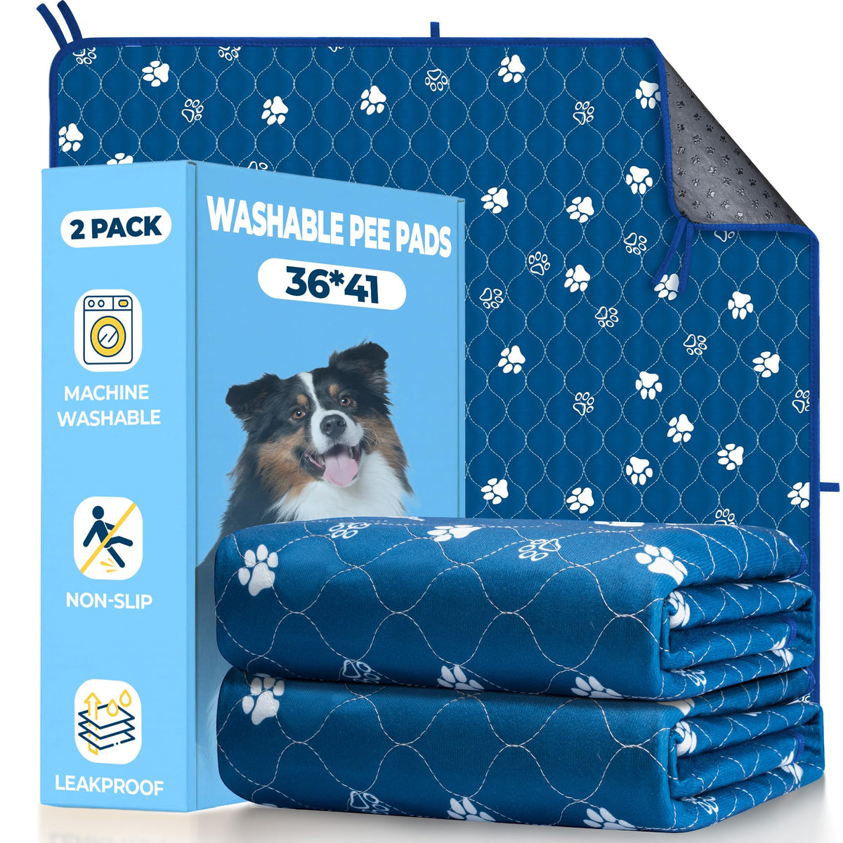 Fostanfly washable pee pad large 36x41 front view for home training and protection.