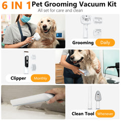 FOTING 10000pa suction technology demonstrates powerful fur removal during grooming sessions.