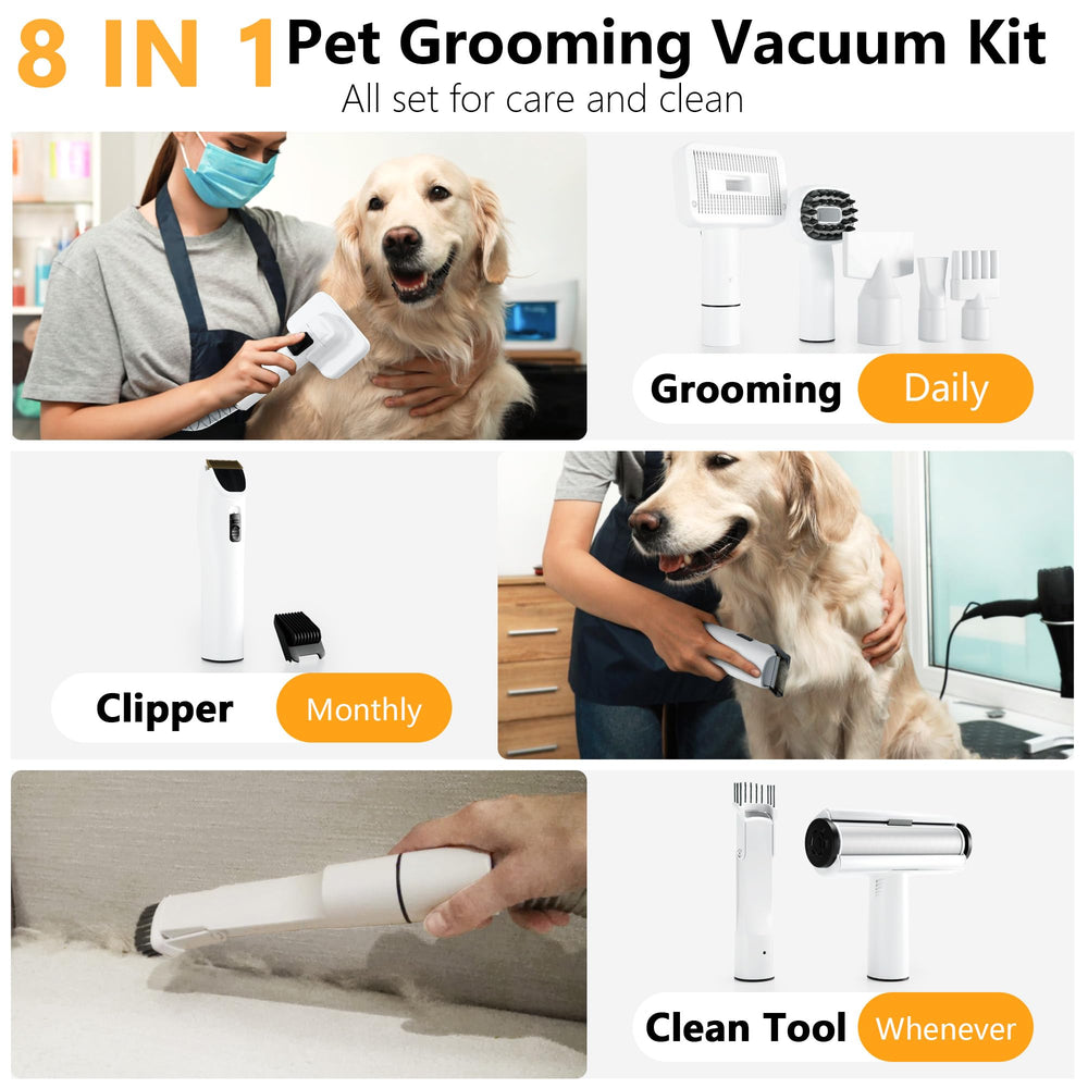 FOTING 3L dust cup supports longer grooming sessions between emptying.