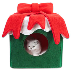 Fotneon Christmas Cat House gift box design adds festive decor and a cozy retreat for cats.