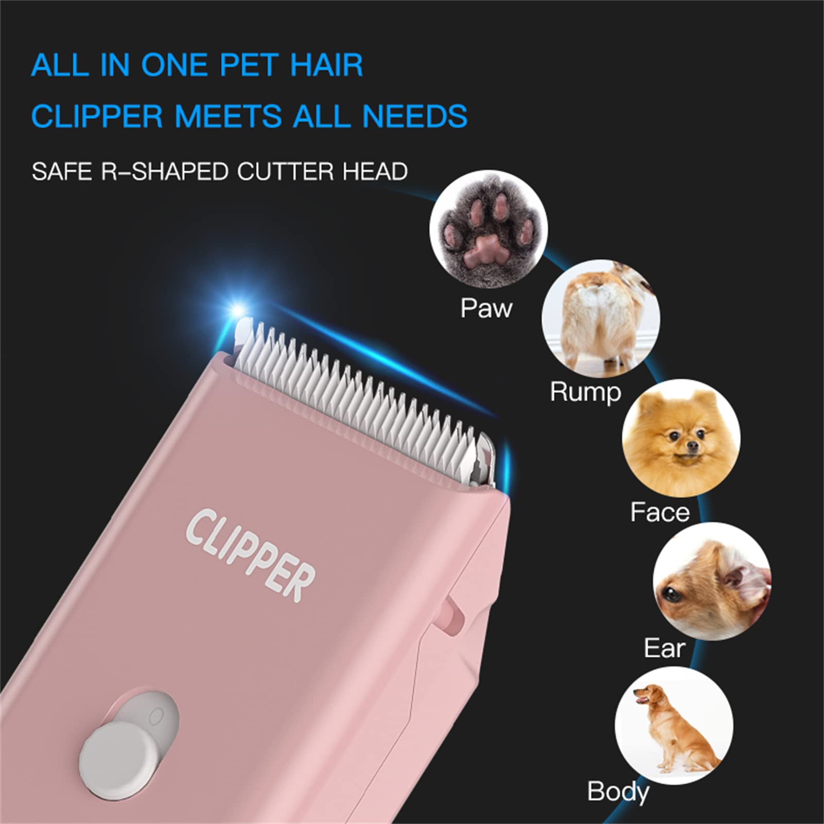 Founouly USB-rechargeable battery keeps grooming sessions cordless anywhere.