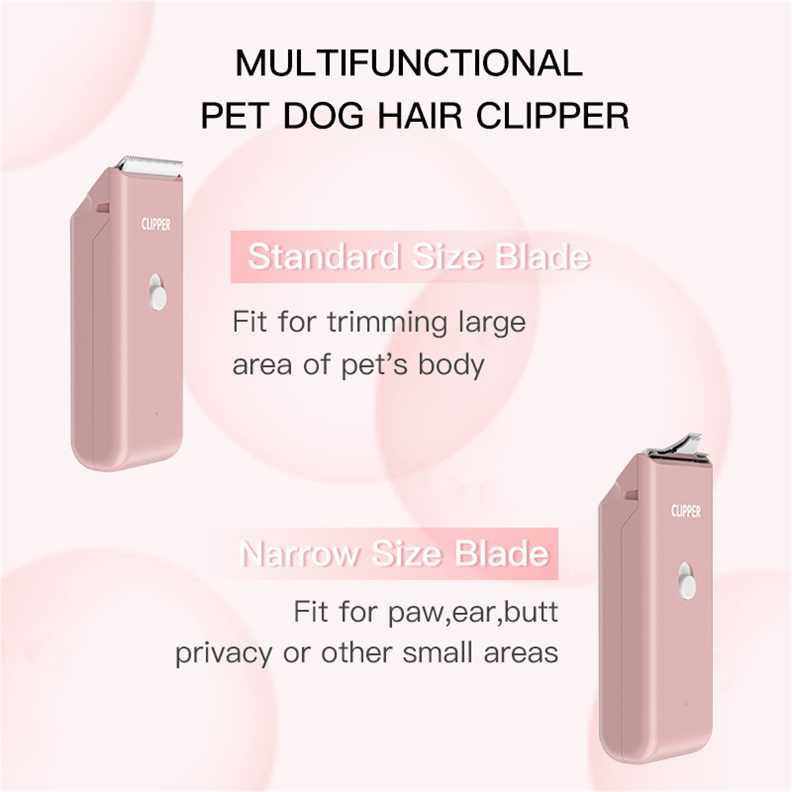 Founouly low-noise pet clipper in action, easing grooming.