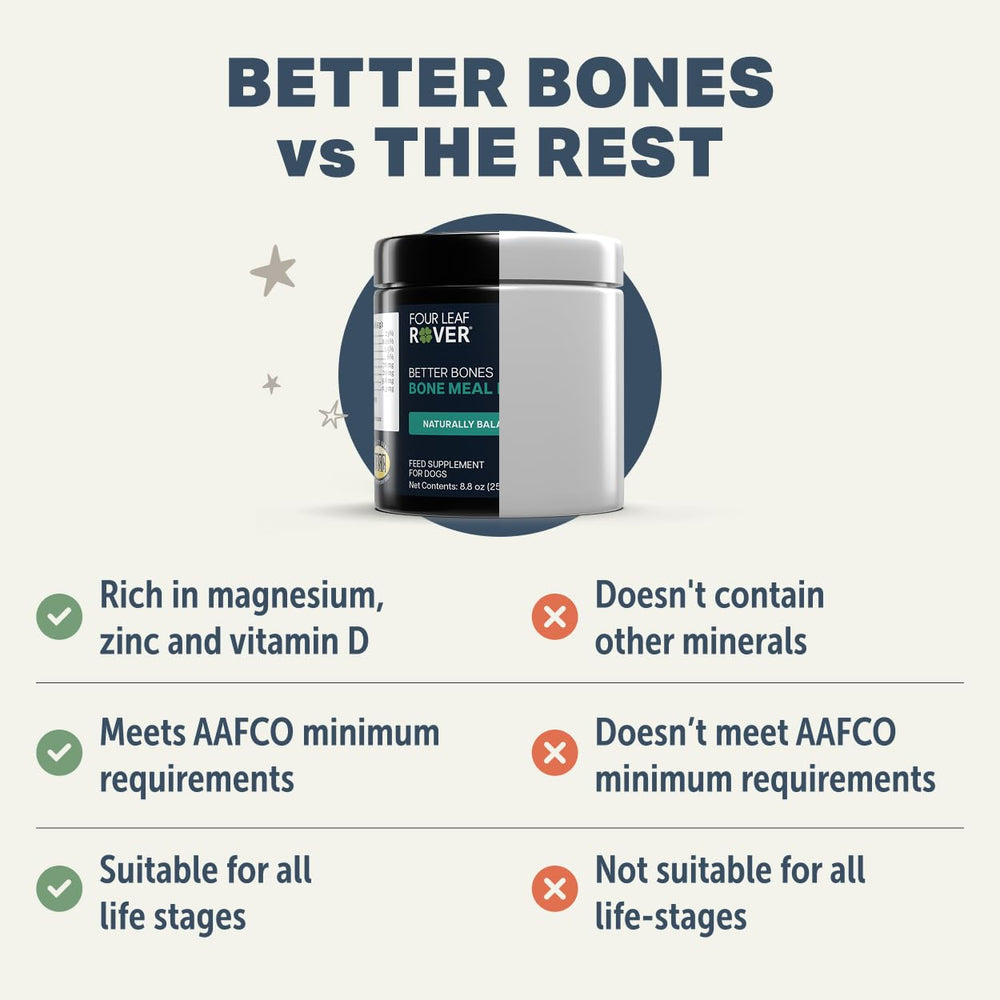 Four Leaf Rover Better Bones mixing into dog meals simplifies daily feeding