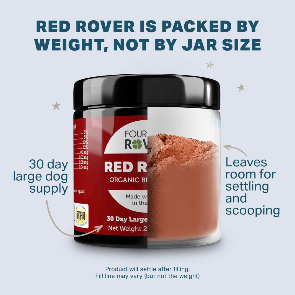 Four Leaf Rover Red Rover apple skins image emphasizes natural histamine support.