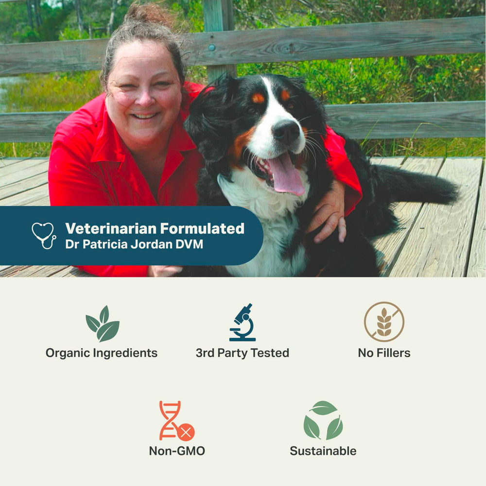 Four Leaf Rover Safe-Sea bottle featuring astaxanthin for dogs