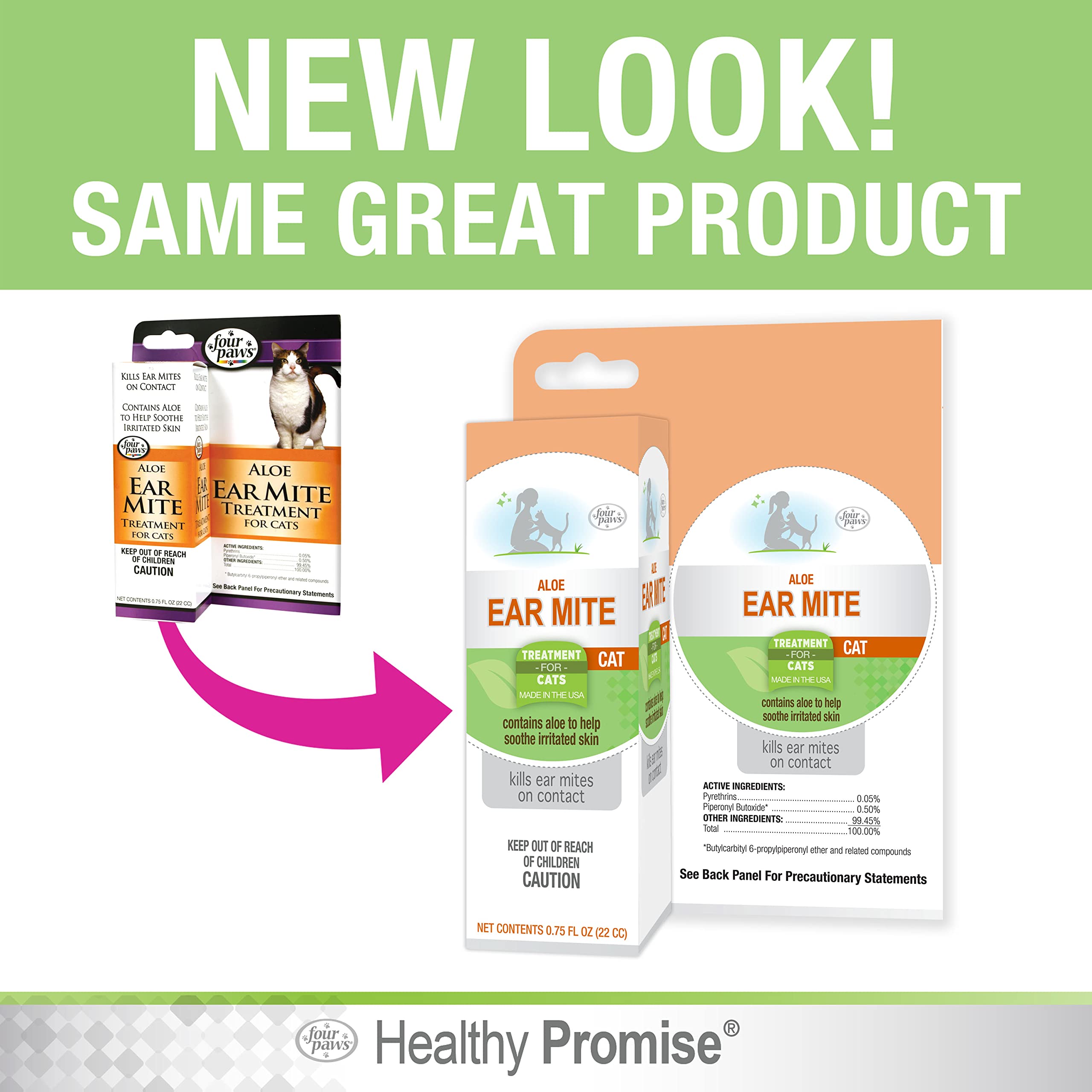 Four Paws Healthy Promise 0.75 fl oz bottle ready for home use