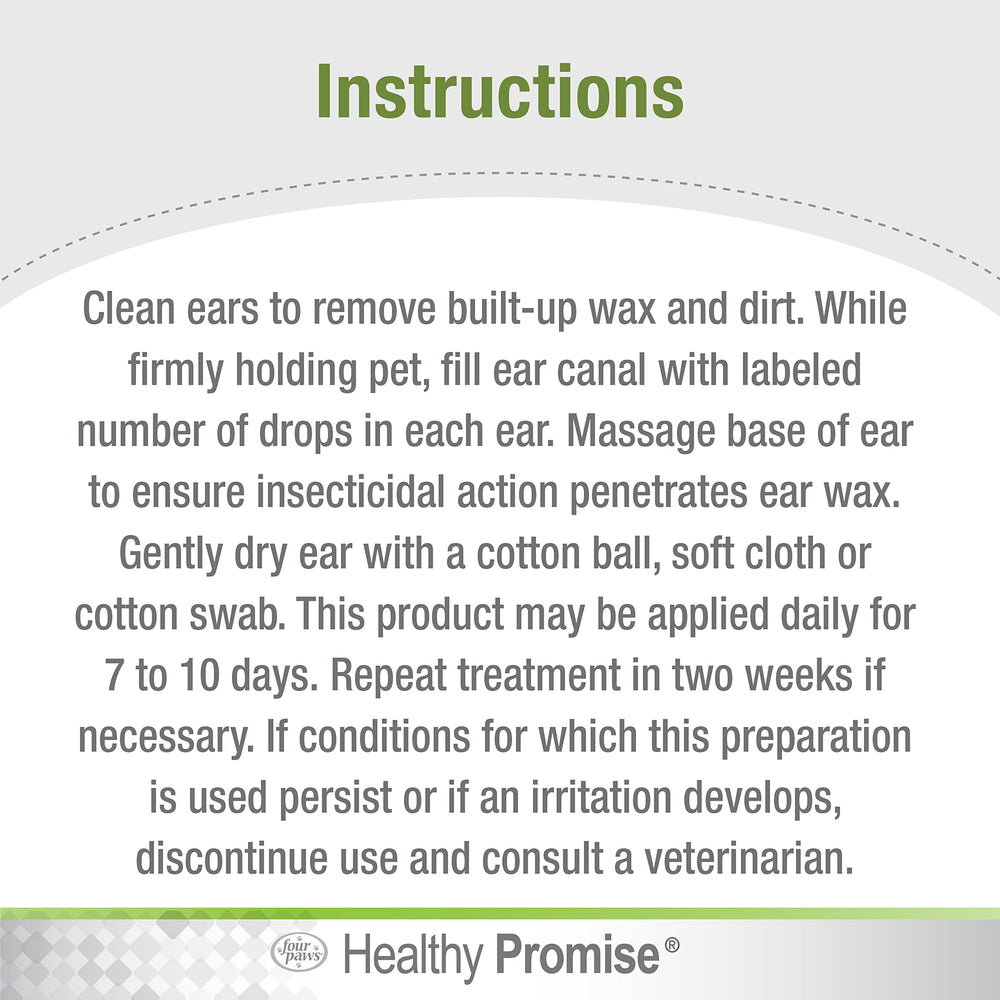Four Paws Healthy Promise Aloe Ear Mite Remedy USA made bottle with soothing formula