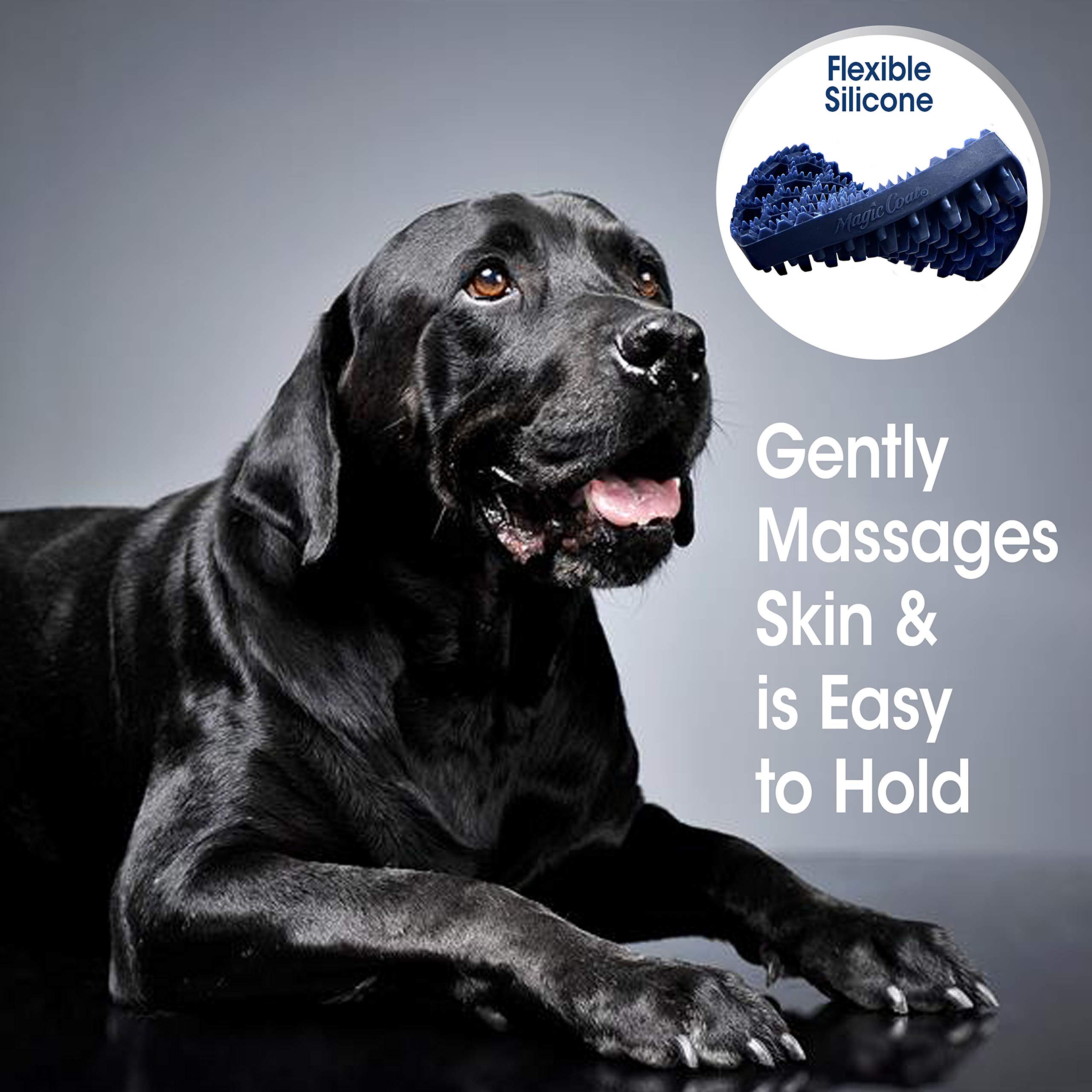 Four Paws Magic Coat brush shown during bath time for wet coat use