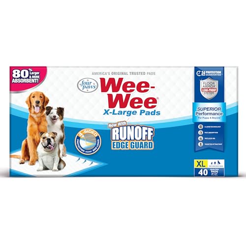 Four Paws Wee-Wee eco-packaging highlights reduced waste in potty training.