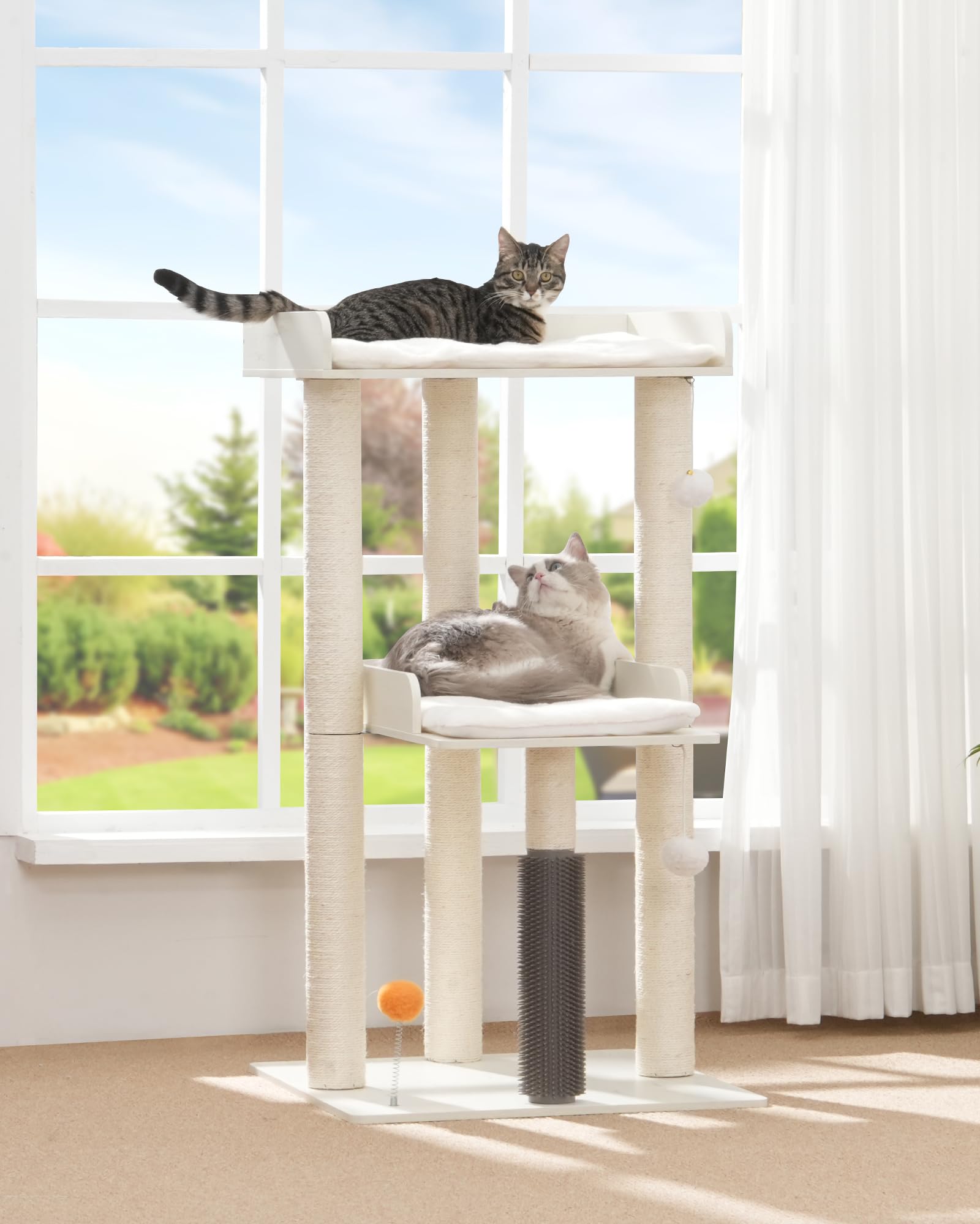 FourFurPets 437 cat tree removable pads simplify cleaning and quick refresh