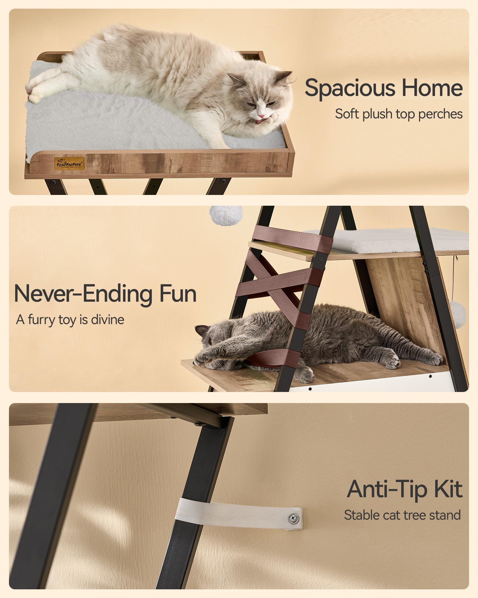 FourFurPets removable cushions simplify cleaning and maintenance