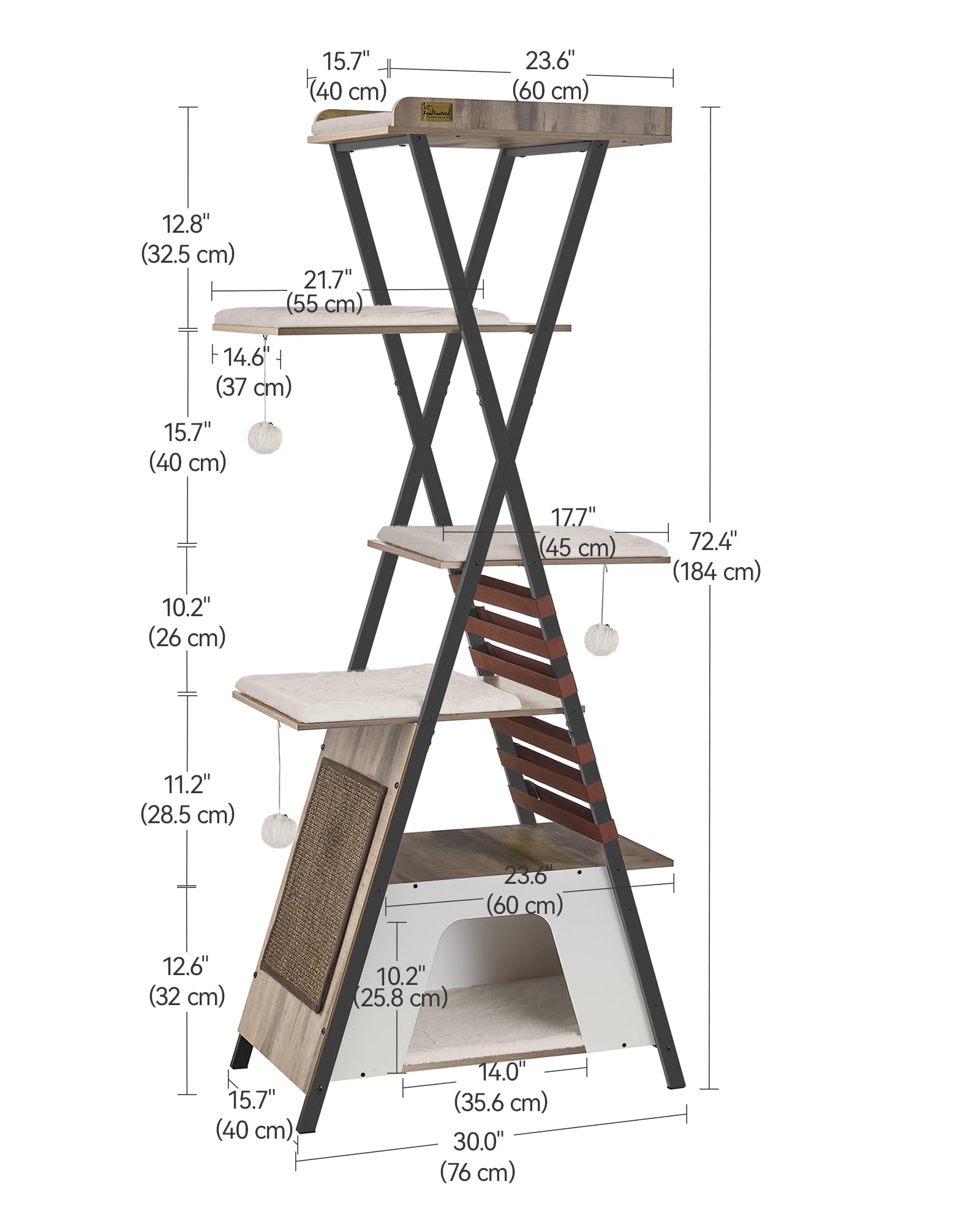 FourFurPets stable base and metal frame promote safe, stable climbs