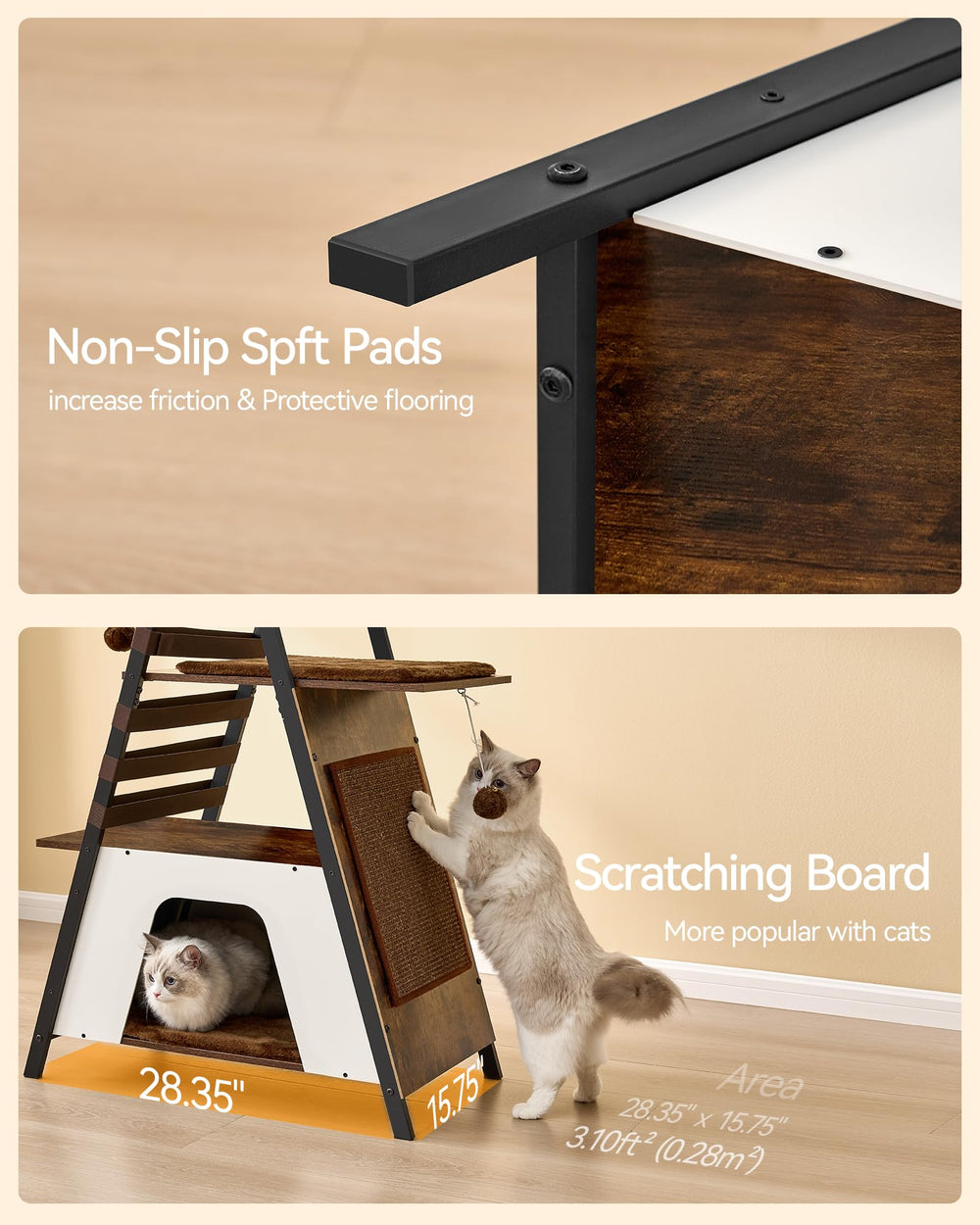 FourFurPets 72.4-inch cat tree is easy to assemble in minutes