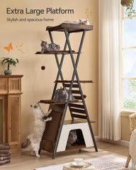FourFurPets 72.4-inch cat tree with sisal scratching boards encourages healthy scratching