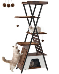 FourFurPets 72.4-inch cat tower top perch offers a cozy resting spot for indoor cats