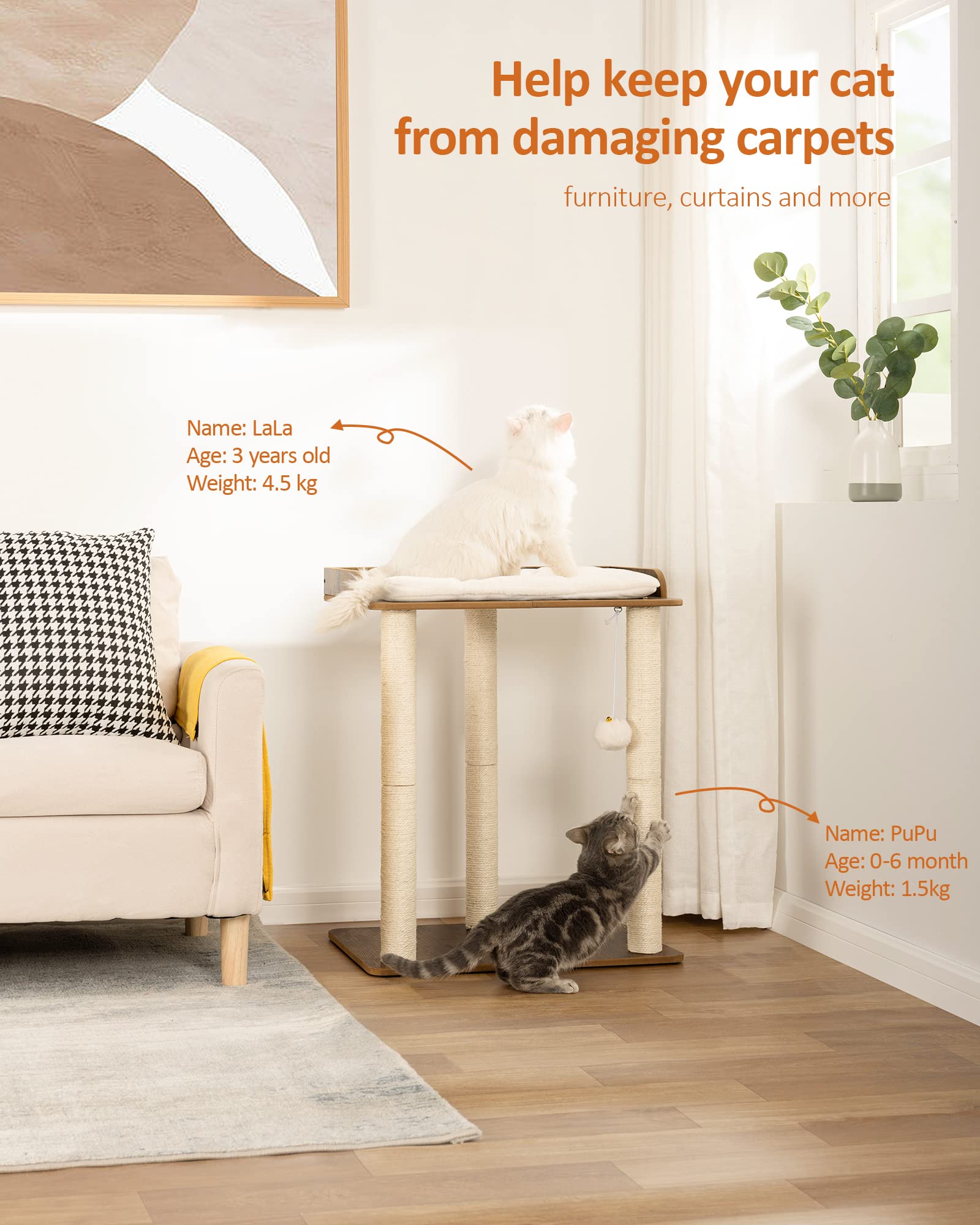 fourfurpets cat tree full sisal posts encourage scratching and play