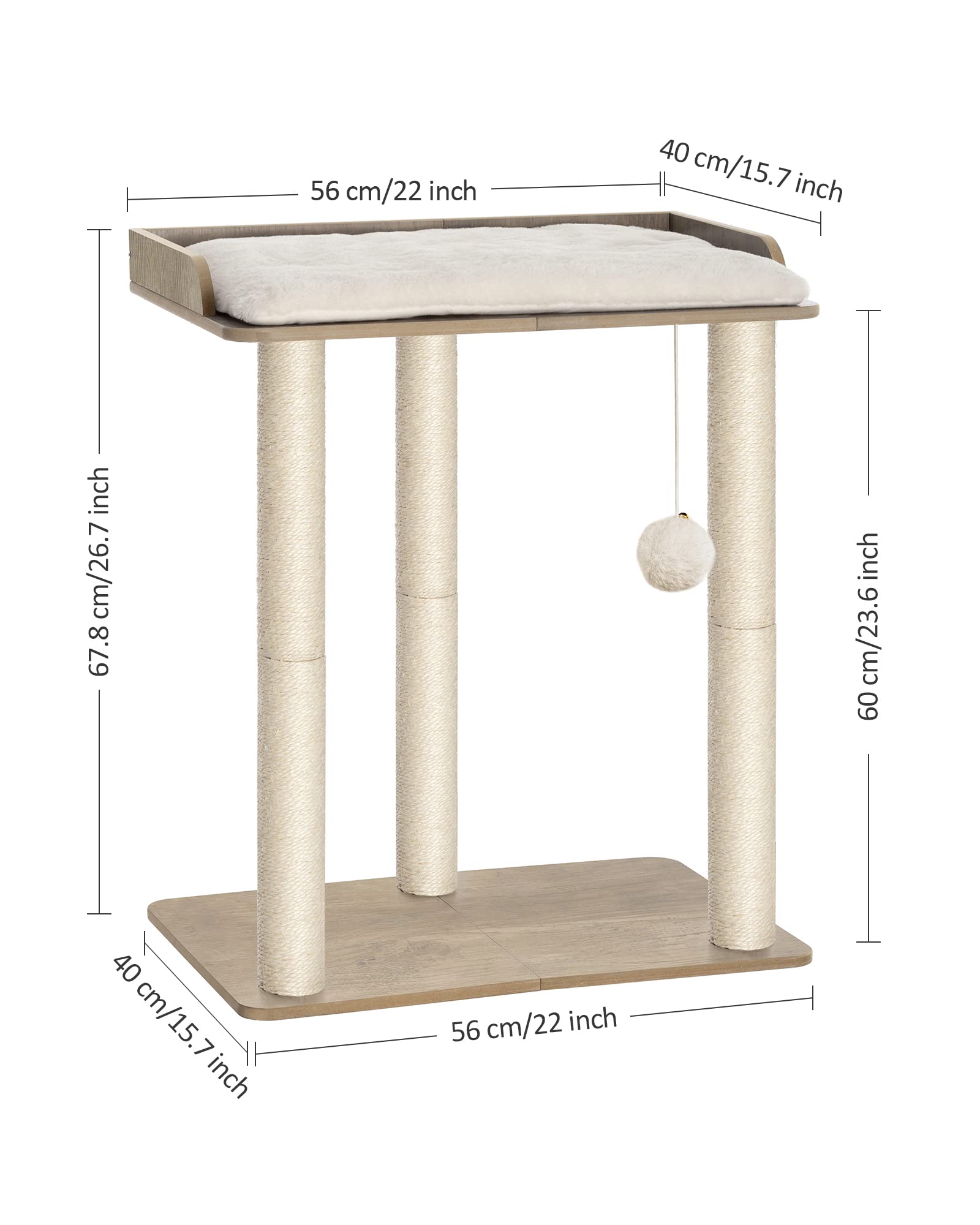 FourFurPets cat-tree-greige-sisal-blend complements home decor while supporting natural scratching.