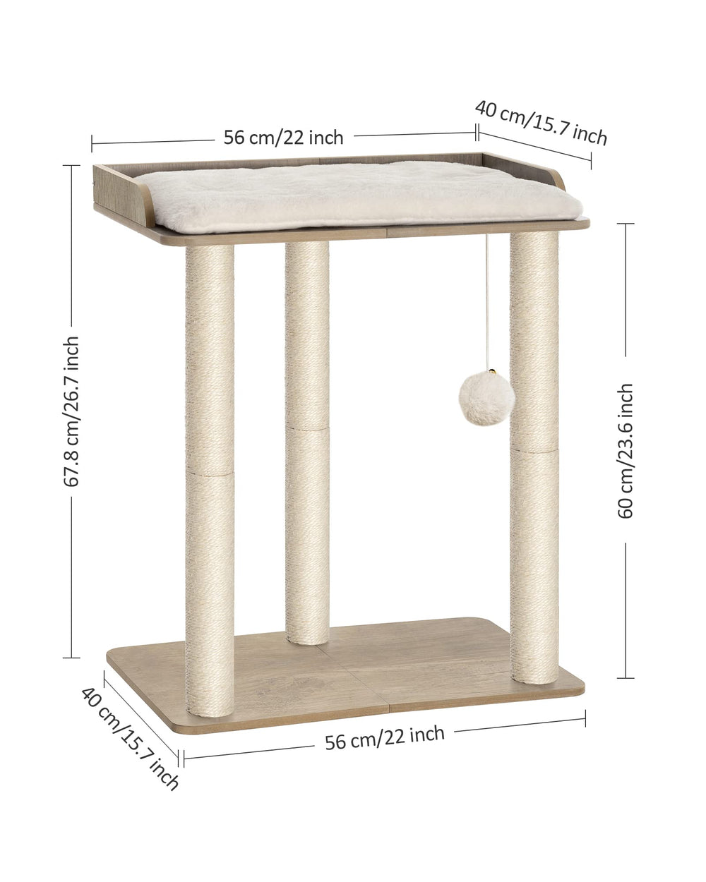 FourFurPets cat-tree-greige-sisal-blend complements home decor while supporting natural scratching.