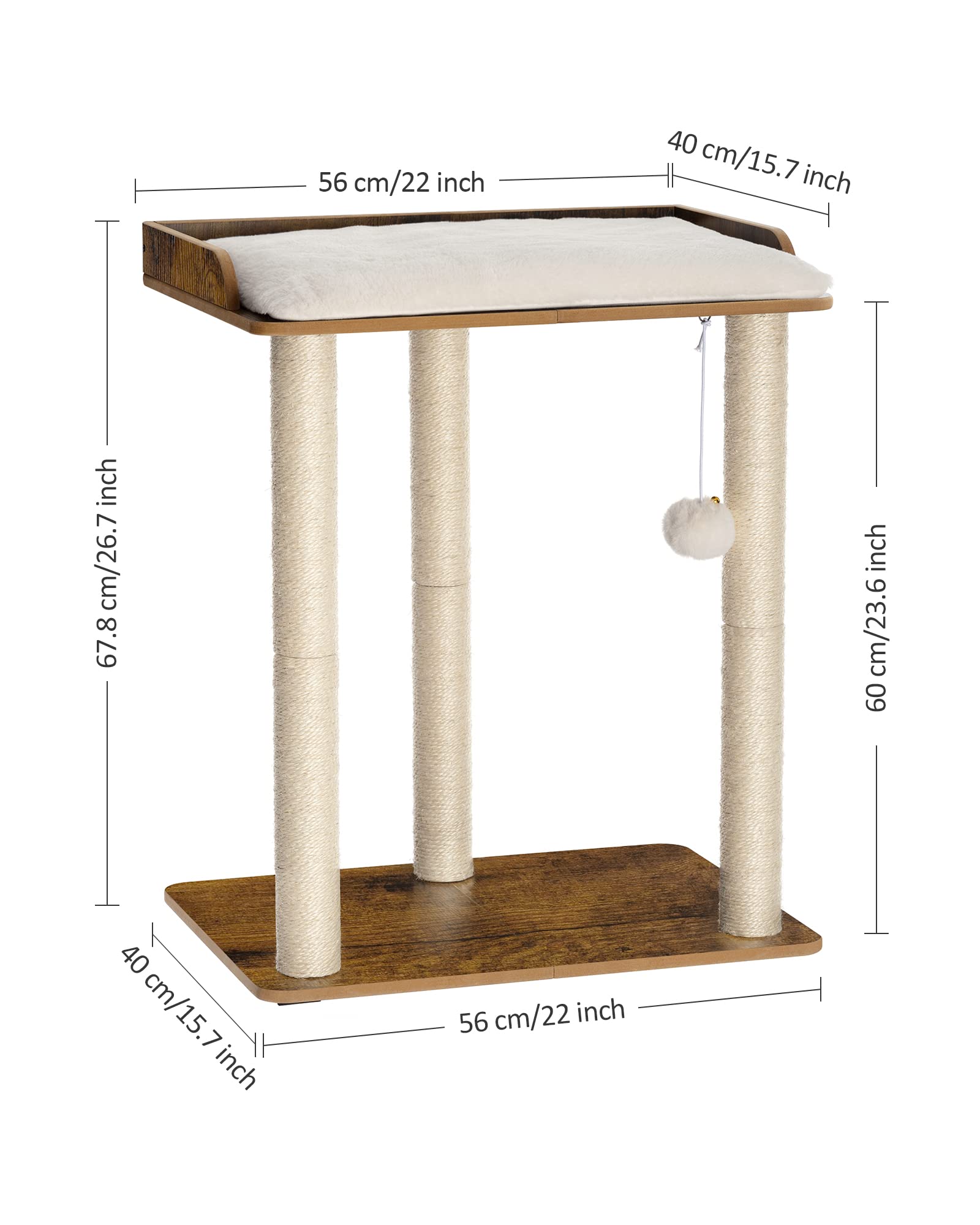 fourfurpets cat tree rustic brown finish blends with home décor