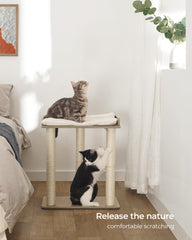 FourFurPets cat tree three sisal posts 19.7in for scratching and exercise