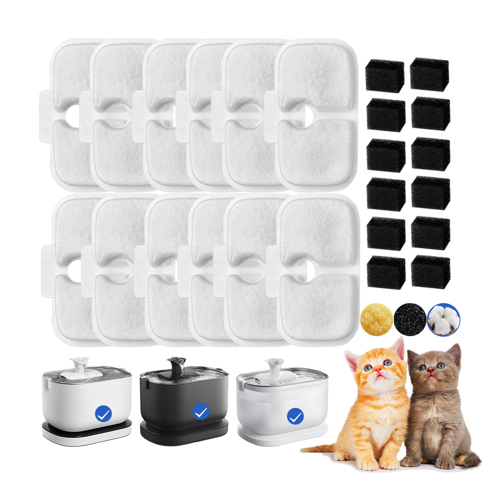 FOURHARVEST cat water fountain filter packaging highlights ready-to-install kit for clean hydration