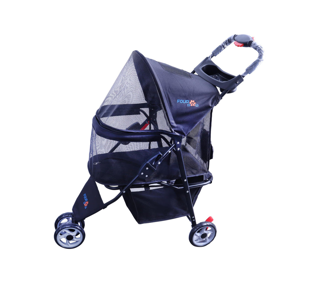 FOURPAW full-window stroller design lets pets enjoy outdoor views with breathable airflow.