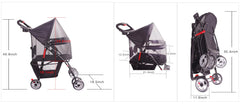 FOURPAW full-window stroller side view emphasizes easy maneuverability for city walking