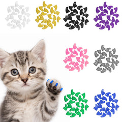 FOVKO cat nail caps pack shot shows 160pcs in eight colors for indoor protection