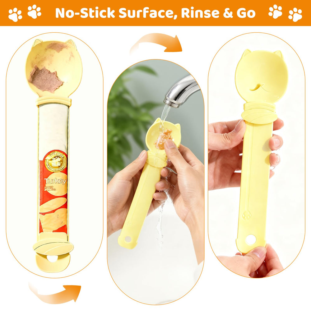 FOVKO Cat Treat Spoon Squeeze clean design for quick washing