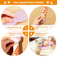 FOVKO Cat Treat Spoon Squeeze pink for lickable treats with reduced mess