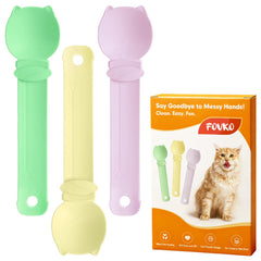 FOVKO Cat Treat Spoon Squeeze yellow for mess-free feeding and portion control