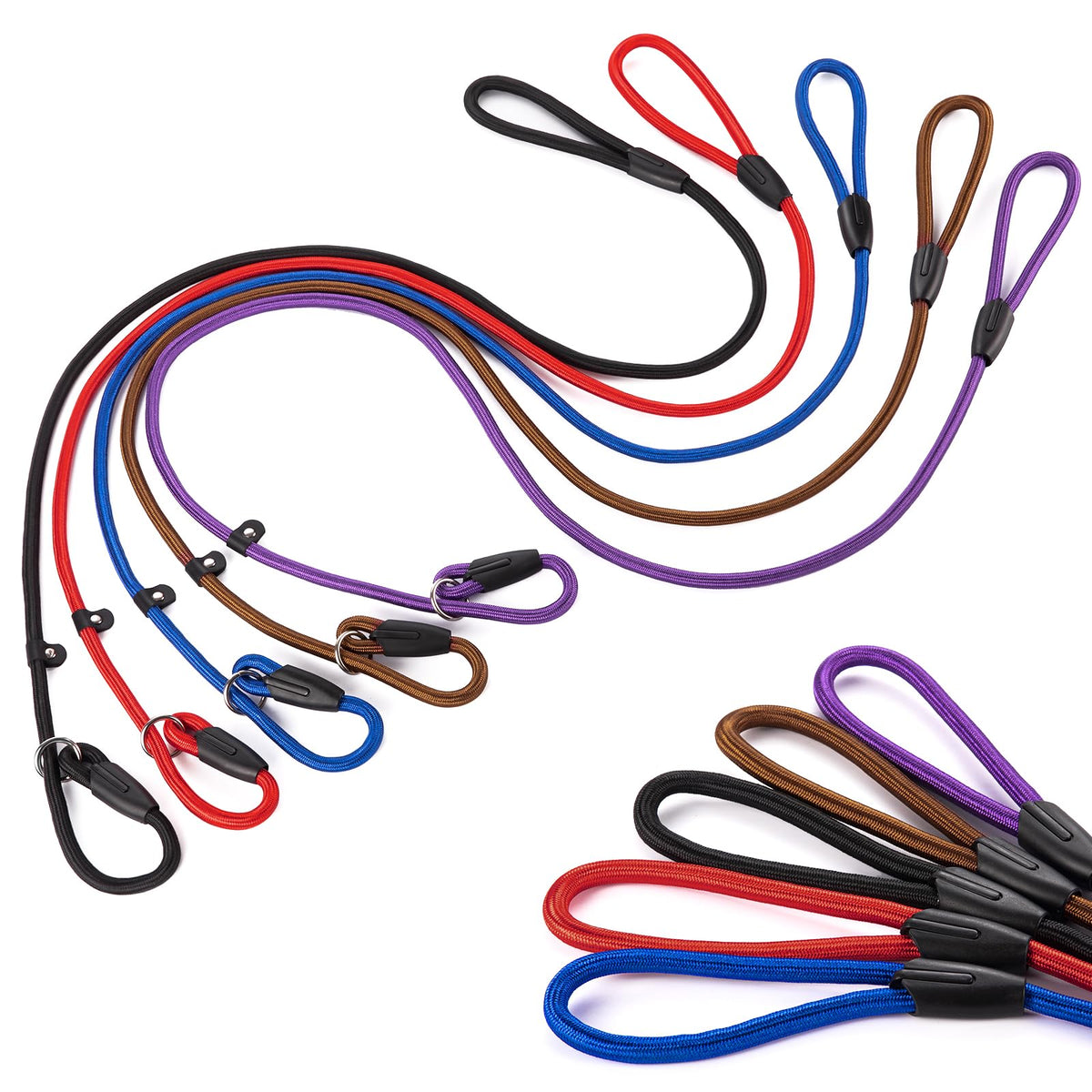 FOVRLZSE slip lead with adjustable loop for quick on/off during walks