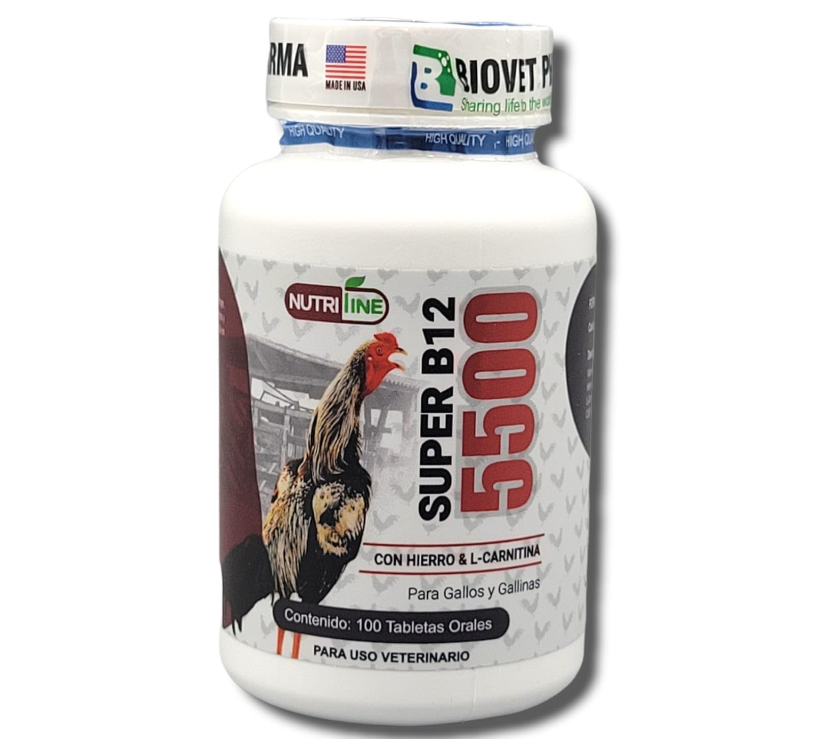 FOXCUP Super B12 5500 bottle pour shows an easy to use poultry supplement for appetite support