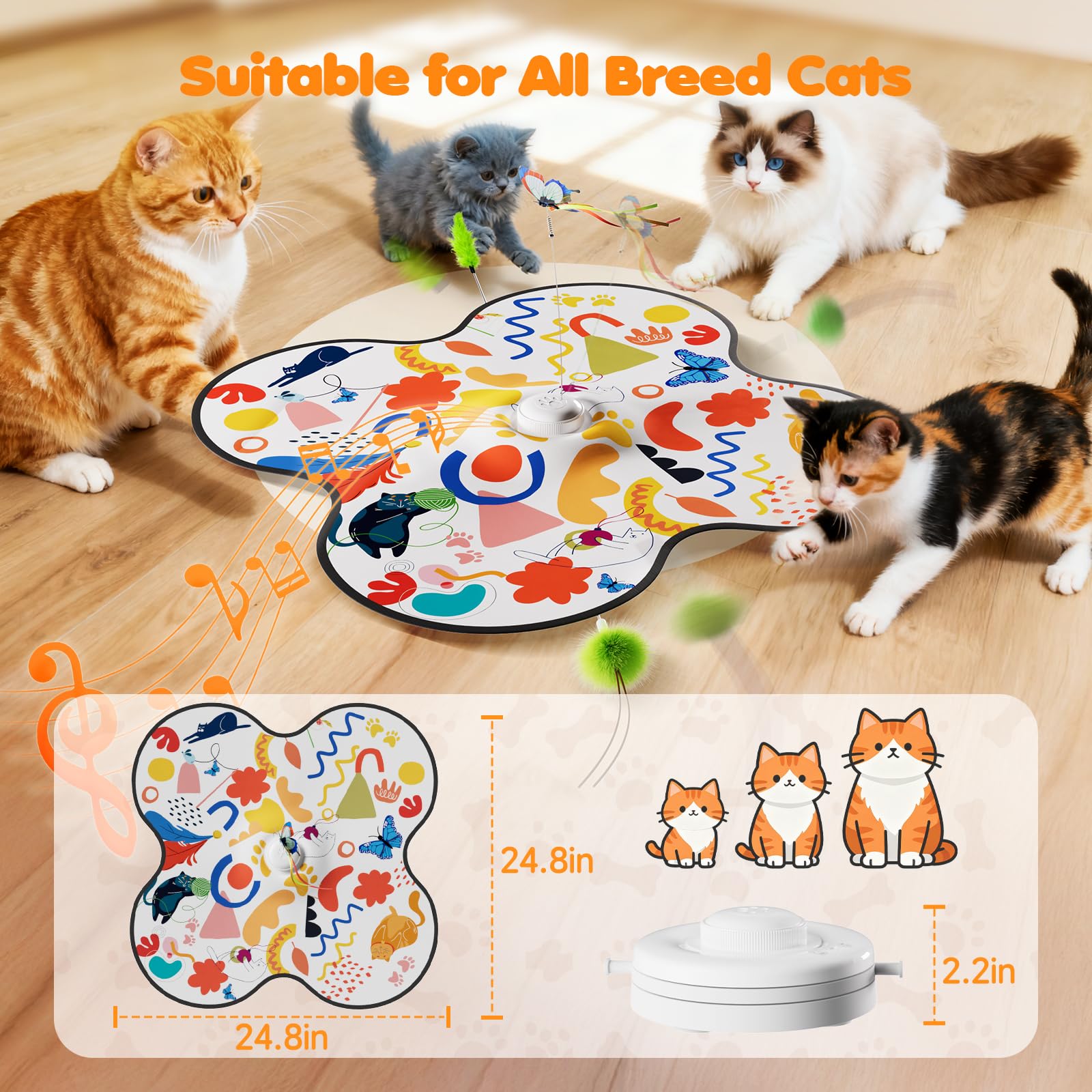 FOXMM cat toy ultra-quiet motor supports peaceful apartment play