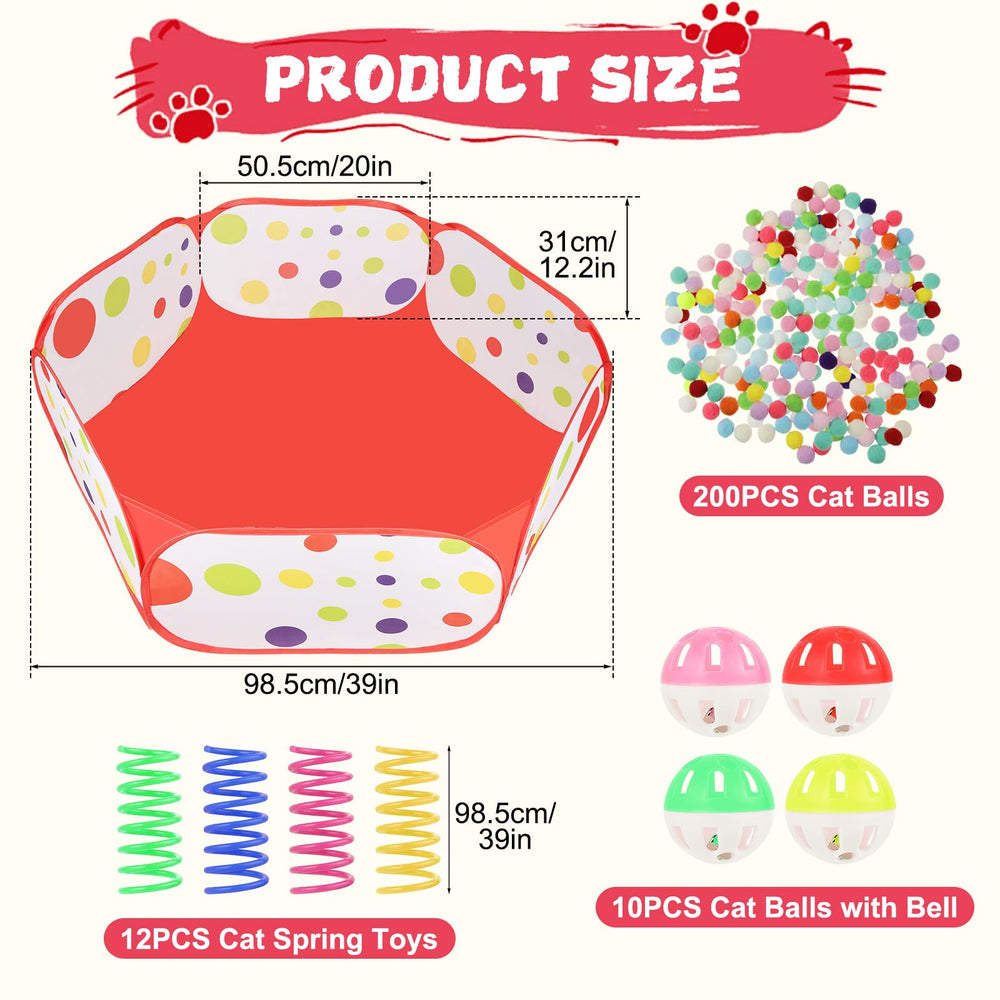 Foxtell cat ball pit 35.4 inch diameter creates a spacious play area.