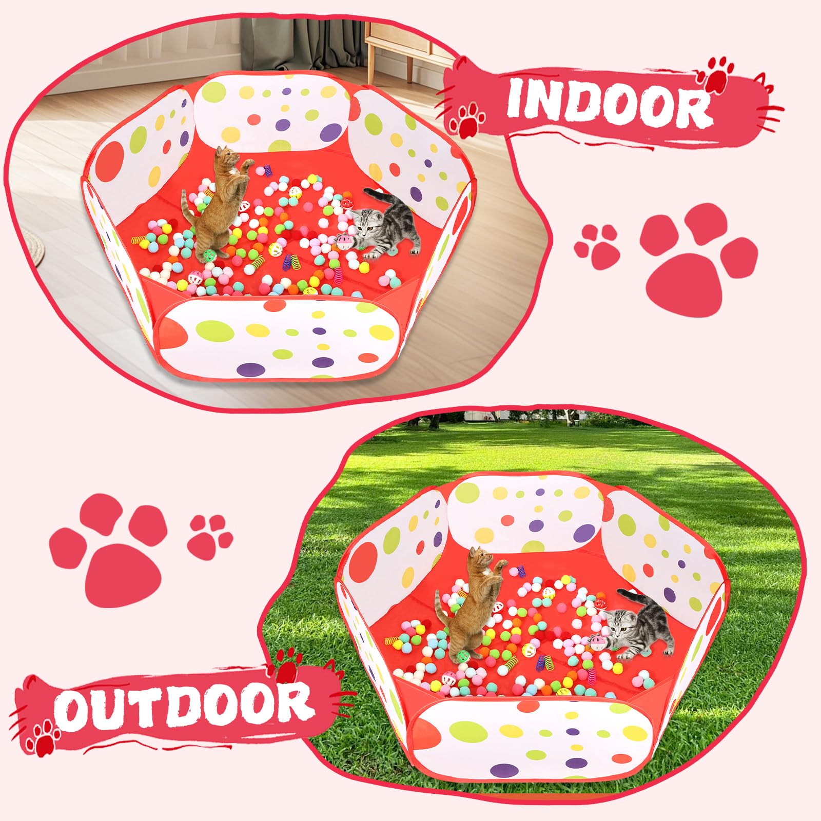Foxtell cat ball pit doubles as a cozy resting spot after play.
