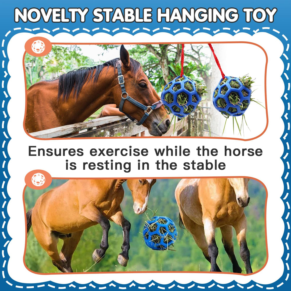 Foycow hay ball made of durable rubber withstands playful nibbles.