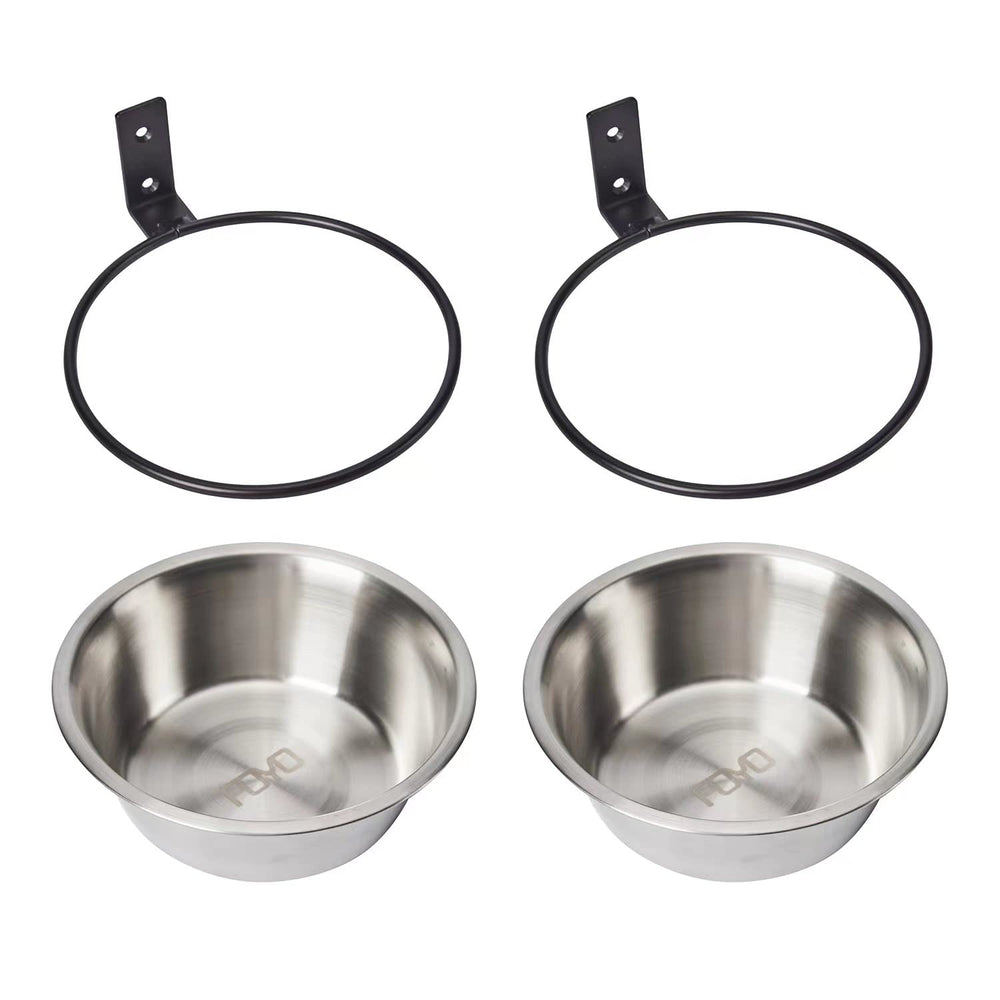 FOYO elevated dog bowls set of 2 for space-saving pet dining.